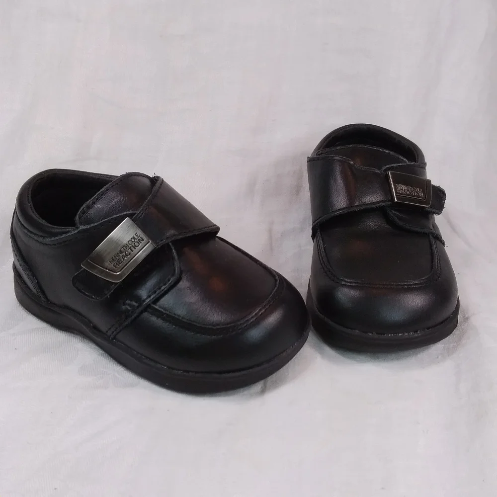Kenneth Cole Reaction Black Leather SHOES Toddler Size 5M Monk Strap Dress